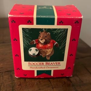 Vintage 1985 Soccer Beaver Hallmark Ornament